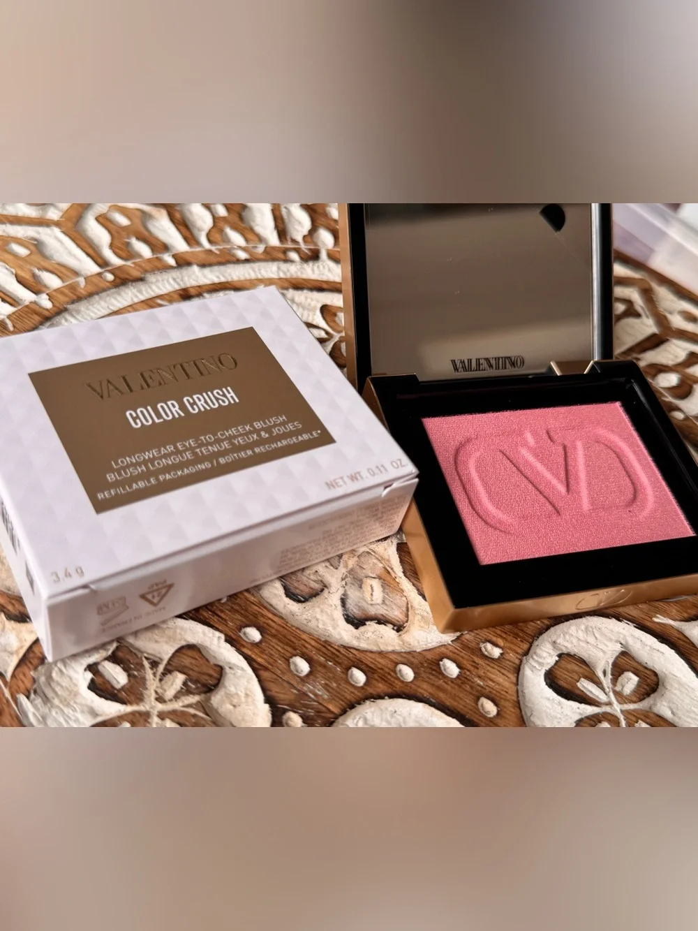 Valentino Color Crush Eye to Cheek Blush 100R Stand Out in Nude New